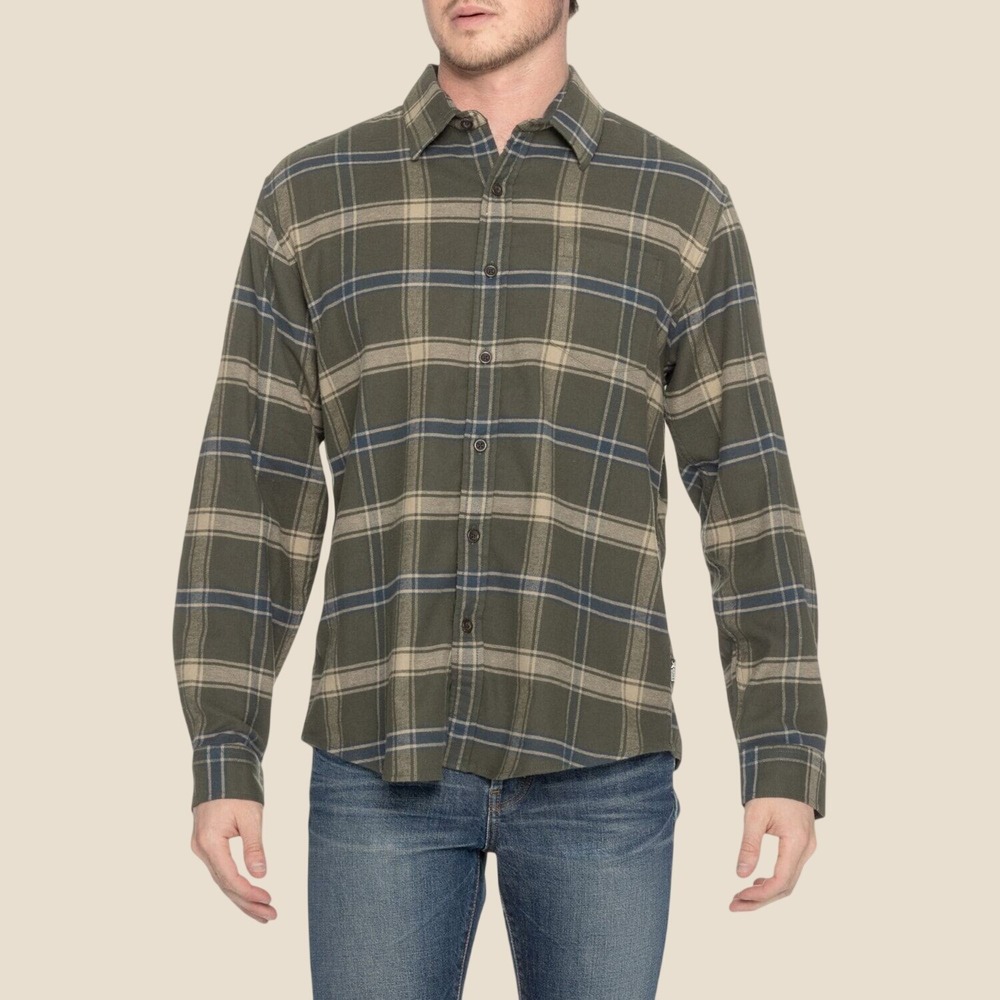 Eddie Bauer Field Flannel Flex 2.0 Shirt Green Plaid Long Sleeve Men's Size 2XL